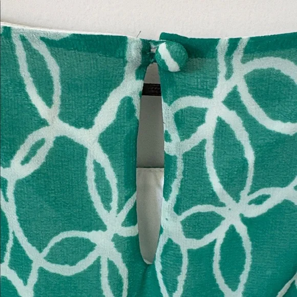 Banana Republic Green & White Sleeveless Tie-Waist Dress - Picture 5 of 8